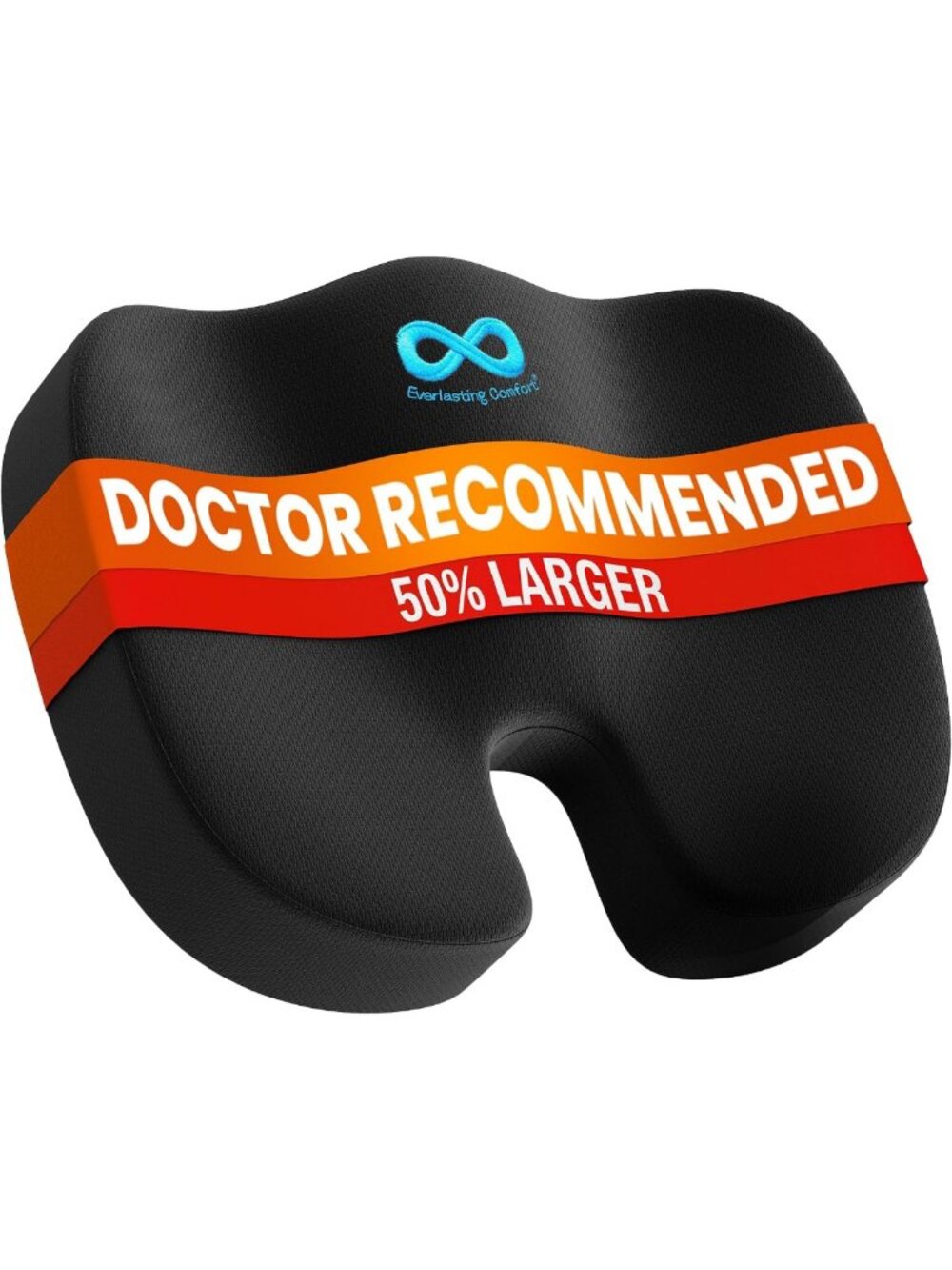 Ergonomic Memory Foam Seat Cushion for Office & Car - Tailbone Pain Relief